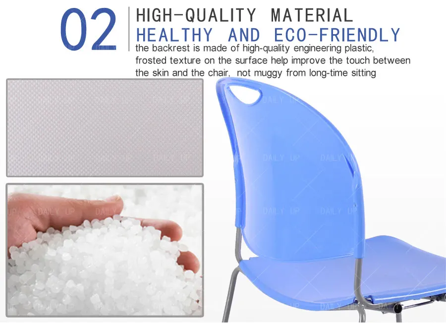 Concise Stacking Banquet Chair With Comfortable Back Large Seat Metal Frame Sled Dining Chair For Student Training And Leisure