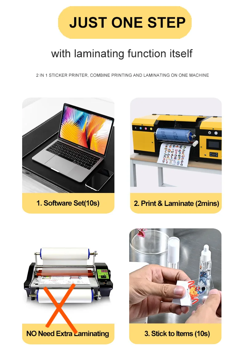 Factory Wholesales 2 In 1 Uv Dtf Printer With Laminator Sticker Label ...