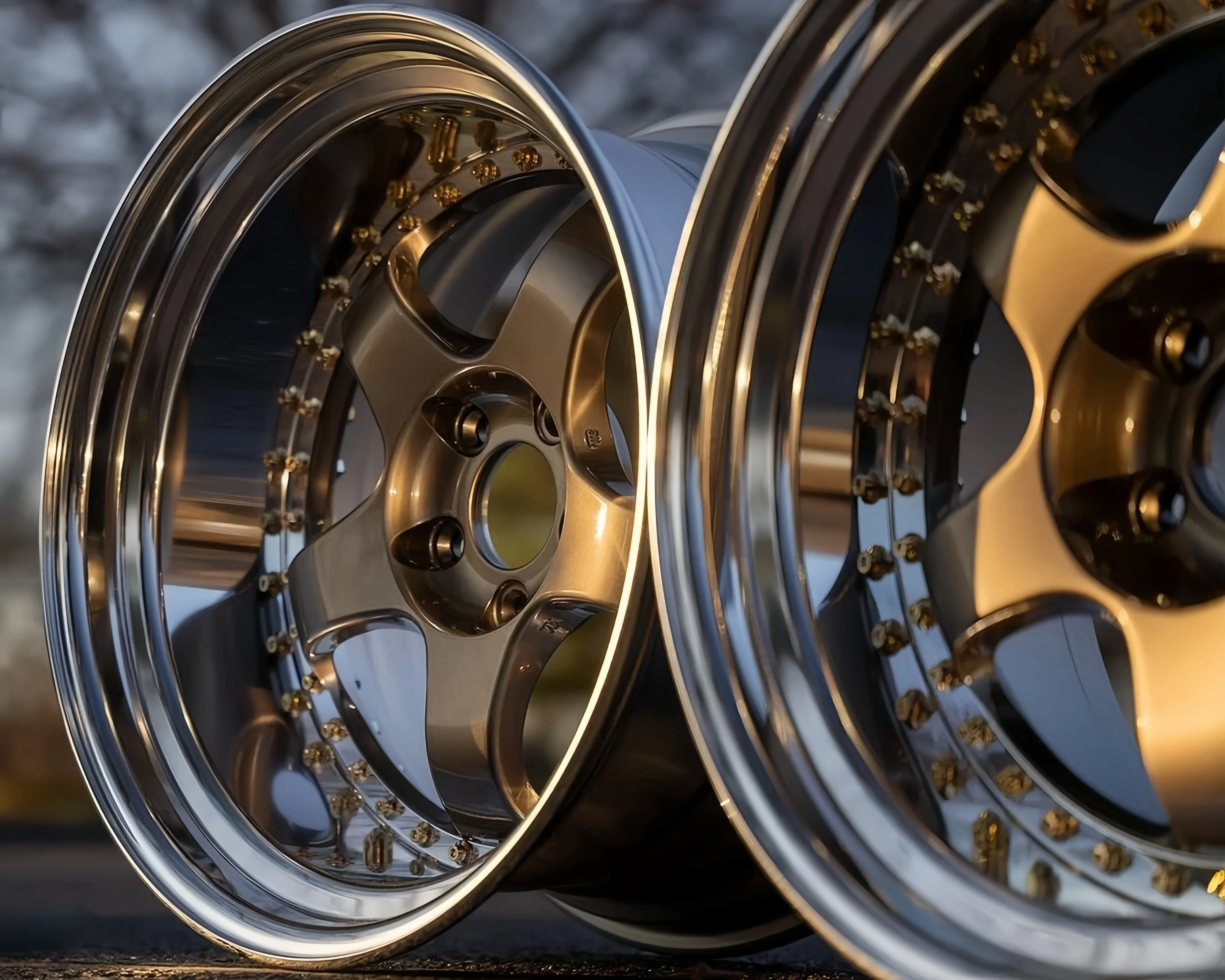 XINLAI New Custom Deep Dish Lip Forged Multi-rim 3-piece Wheel 5X112 20 22 Inch Aluminum Alloy Racing Car Wheels - Image 3