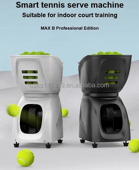 New Indoor Training Launching Feeding Tennis Ball Machine with APP and remote control Special Designed for indoor court details