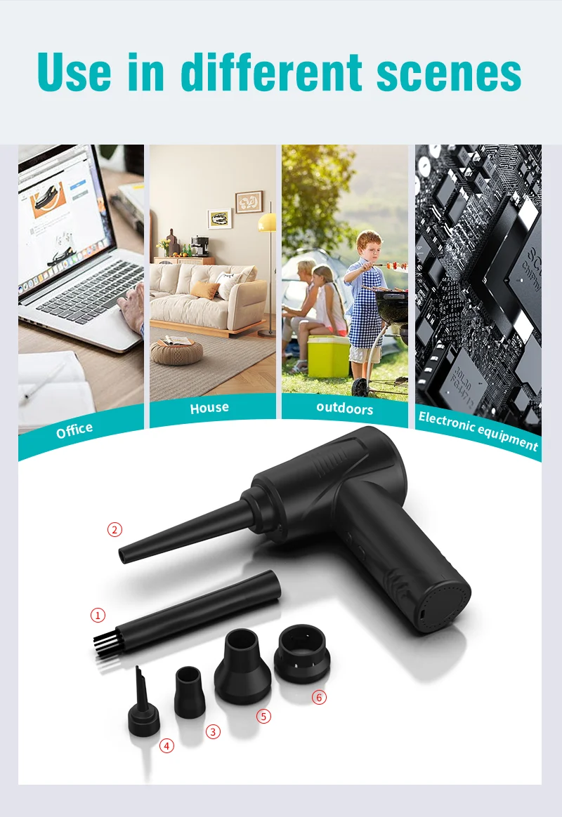 Electric Air Duster 3gears Mini Pc Computer Air Blower Keyboard ...