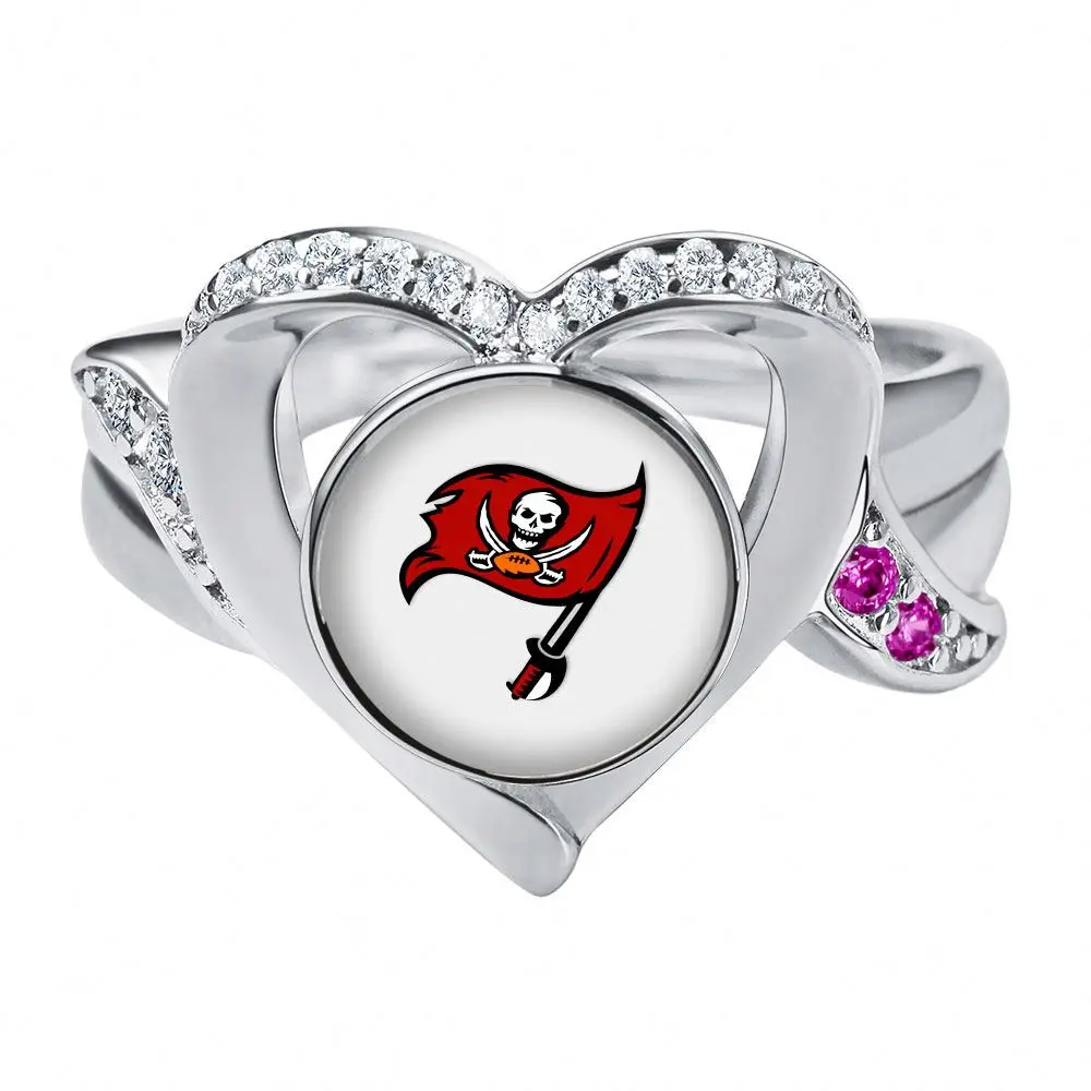 Женский праздничный подарок Cowboys Buccaneers кольцо в форме сердца футбольного фаната