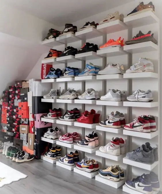 Shoe Wall Mounted Sneaker Shelves Rack Display And Showcase Your Shoe