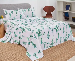Floral Sheet Set,Printed Microfiber Bed Sheets Deep Pocket