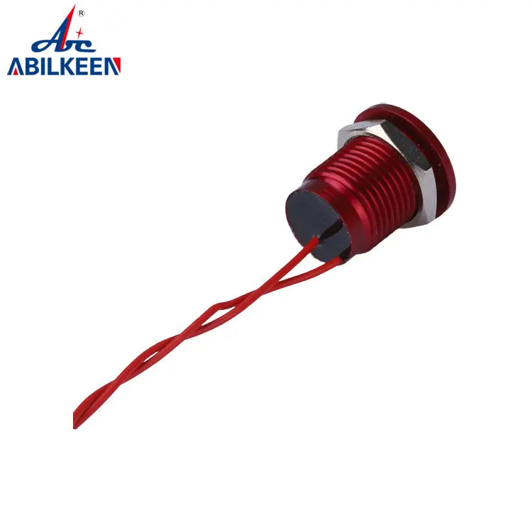 12mm Flat Head 2A Momentary Function Electric IP68 Flat Head 1No 2A Stainless Steel Momentary Wired Lead Piezo Switch