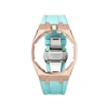 rose gold stainless steel case+tfn blue silicone band