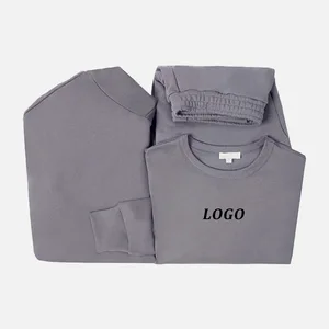OEM Blank Gray Sportswear Embroidery Printing logo Solid1color Design Unisex Workout Gym Fitness Vintage Tracksuits