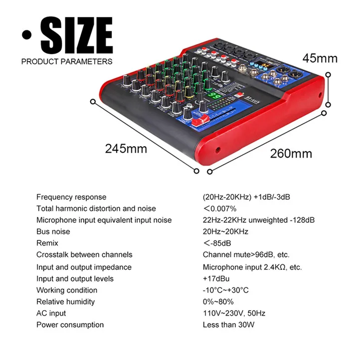 99 Dsp Effect USB Performance Stage Sound Audio Speaker 6 Channel Mixer Mixing Console Professional Audio Mixer