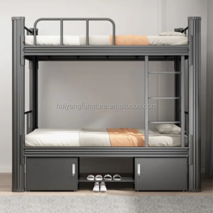 Easy Assemble Furniture Worker Double Metal Bunk Bed Factory Cheap 