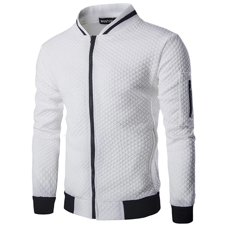 Mens Casual Plaid Cardigan 2024 New Style Zipper Stand Collar Sport Coats Autumn Winter Long Sleeve Hooded Jacket_voghion.com