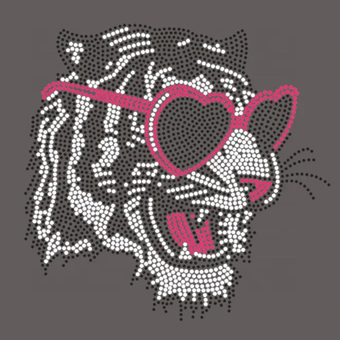 Free sample desire rose flower rhinestone transfers printing wholesale custom rhinestone heat transfer