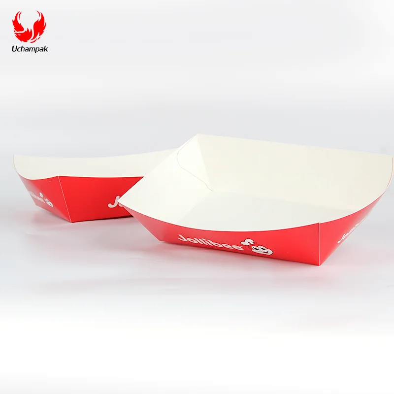 Factory Custom Logo Pattern Size Paper Food Tray Disposable Kraft Paper Food Tray for Nachos Tacos BBQ Fries