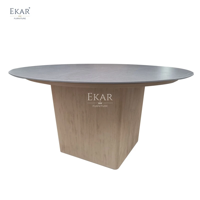 Modern Outdoor Round Dining Table Durable and Waterproof for Outdoor Spaces