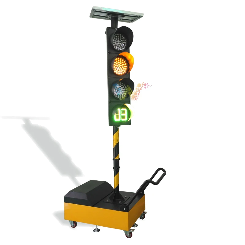Road Construction Wireless Temporary Moveable Transportable Mobile Remote Control Portable Led 200mm Solar Powered Traffic Light