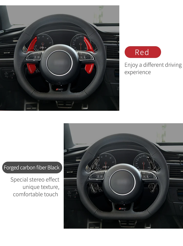 T-carbon Carbon fiber modification of steering wheel paddle shift fit for Audi A4 A6 A8 A7 TT TTS RS7 RS3 R8 shift paddle