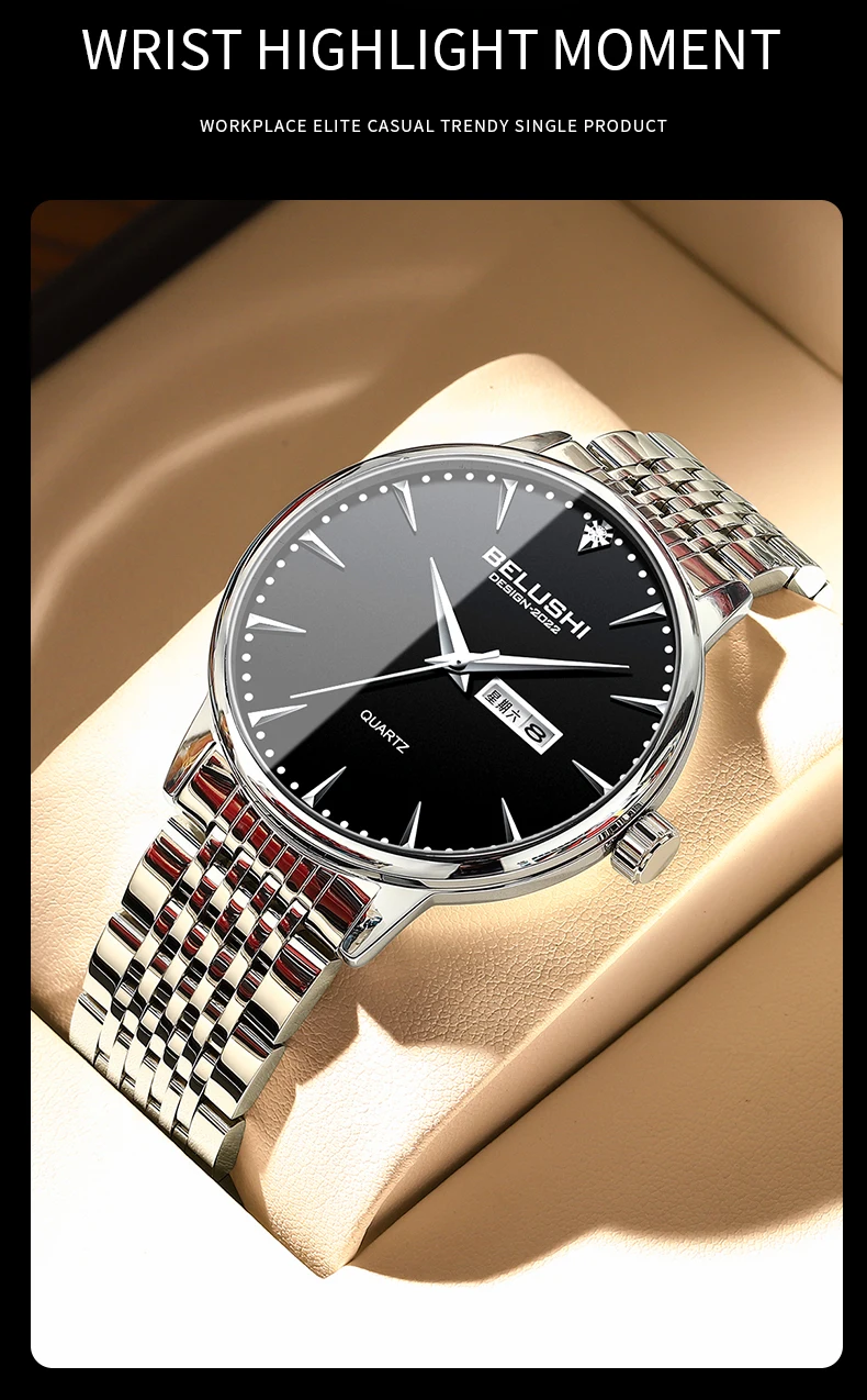 BELUSHI montre pour hommes Top marque montre à Quartz Design Simple montre-bracelet étanche Relogio Feminino