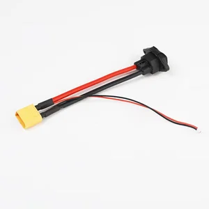 15cm 10AWG 5.5mm Red Black Silicone Copper XT90 Male to UK Plug Cable with Thin Soft Silicone Wire