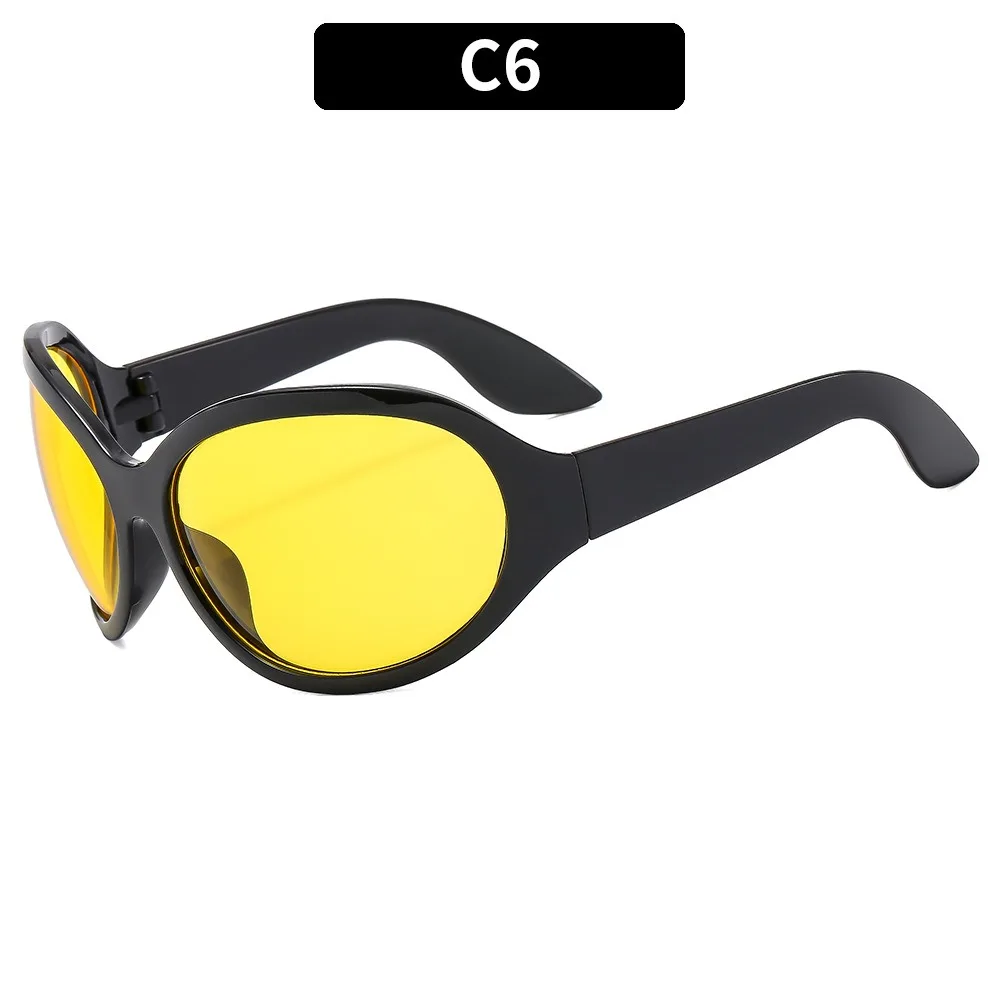 QSKY Hip-Hop Oversized Curve Y2k Sports Jelly Frame Sunglasses