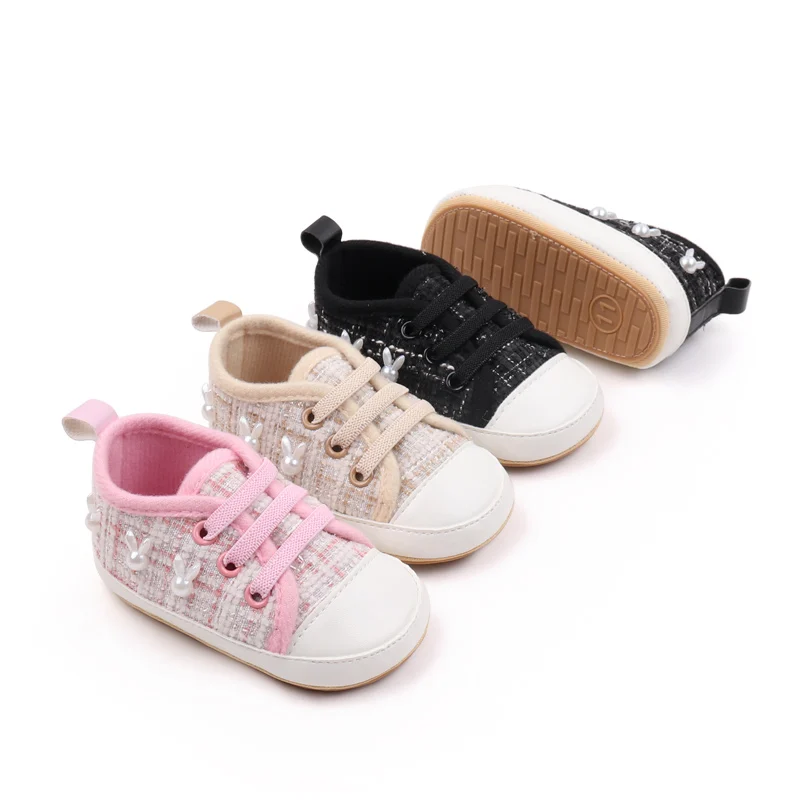 Baby Girl's Summer Spring/Autumn Casual Elastic Canvas Shoes Lightweight Breathable Anti-Slip Mary Jane Flats