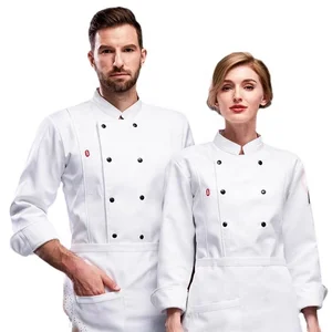 Autumn Winter Thickened Fleece Kitchen Chef Workwear Long Sleeve Men Women Catering Uniform for Restaurant Bar Cooking Top