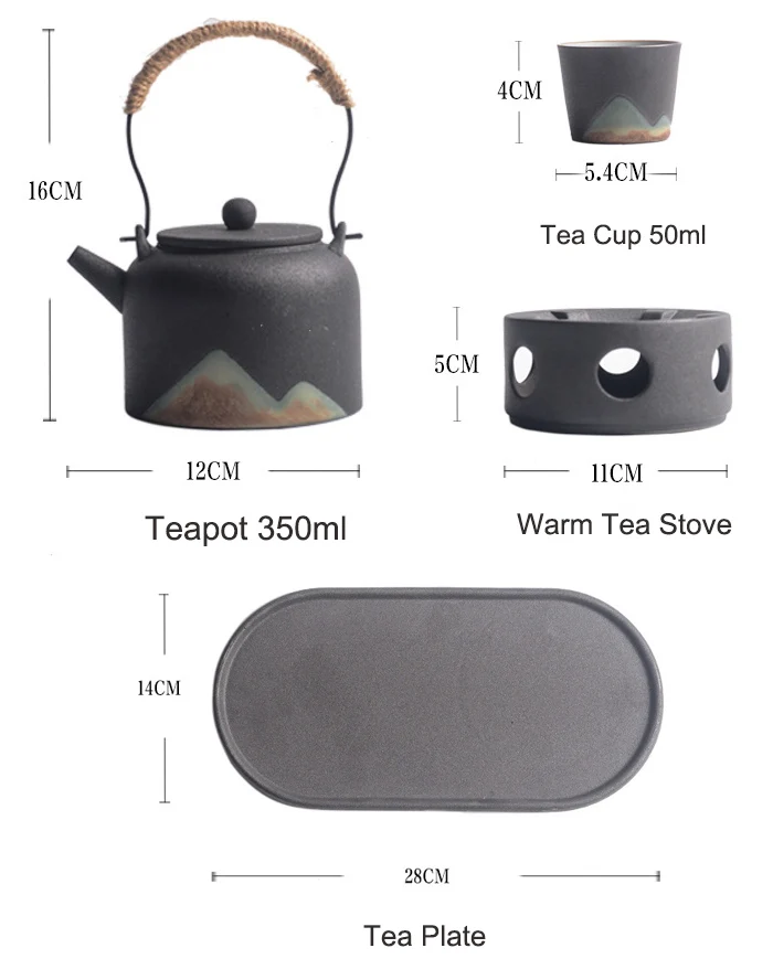 Japanese Zen Office Guest Tea Kettle Tray Small Gift Porcelain Tea