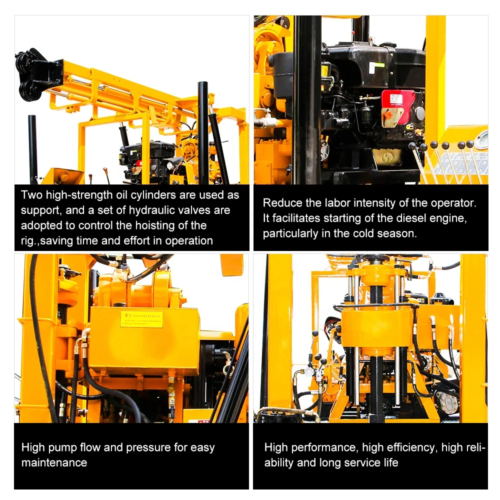 200 Meter Deep Crawler Spindle Hydraulic Rotary Drilling Rig