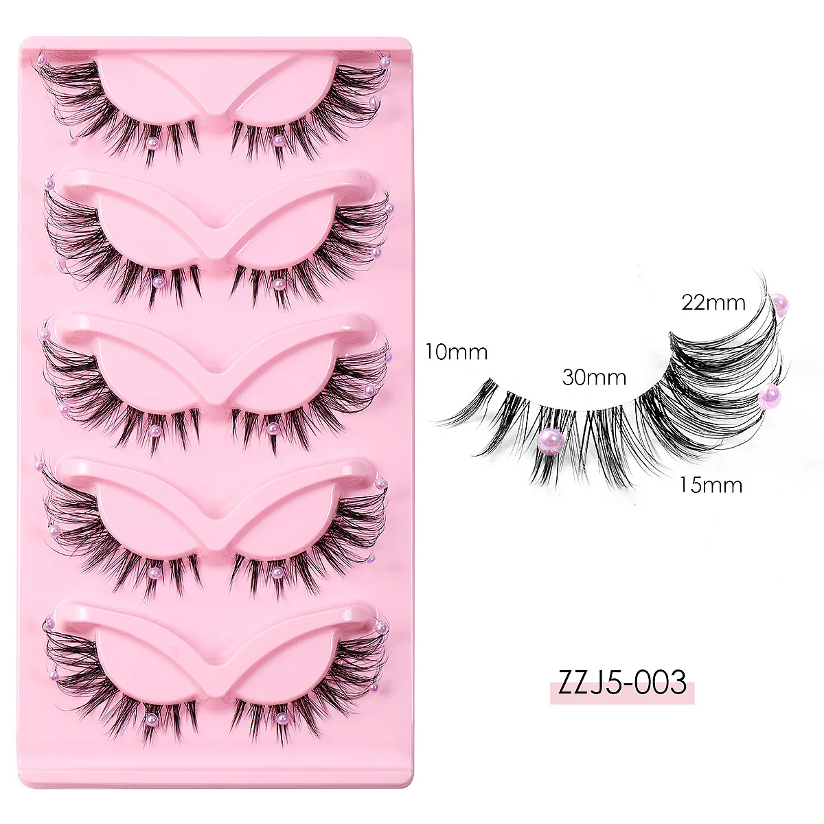 Wholesale Popular Styles 5 Pairs Strip Eyelashes Stage Pearl Decoration ...