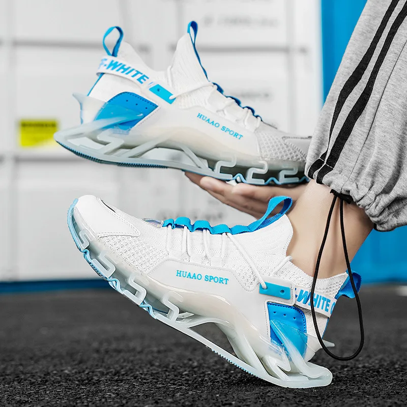 New Arrival Trendy Blade Running Shoes Men Breathable Reflective Sneakers Antiskid Outsole Cushioning Sport Shoes Training