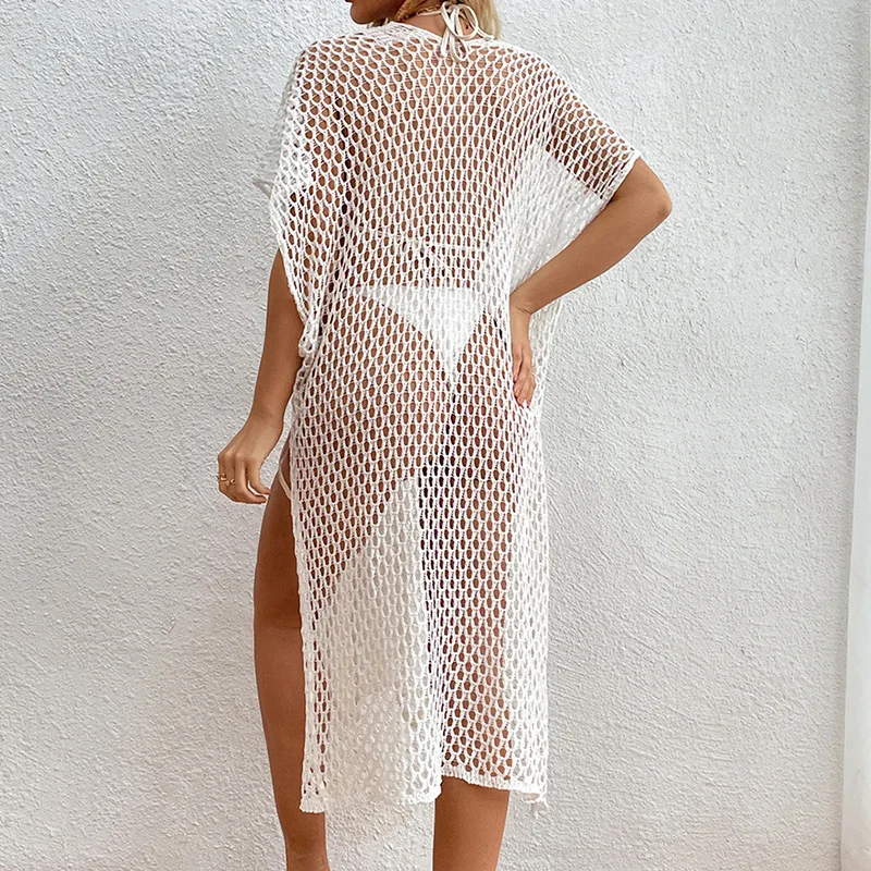 2022 New Arrival Summer Bikinis Cover up Swimwear for Women Bather Bathing Suit Hot Sexy Mesh Swimsuit Knitted Dress Custom OEM