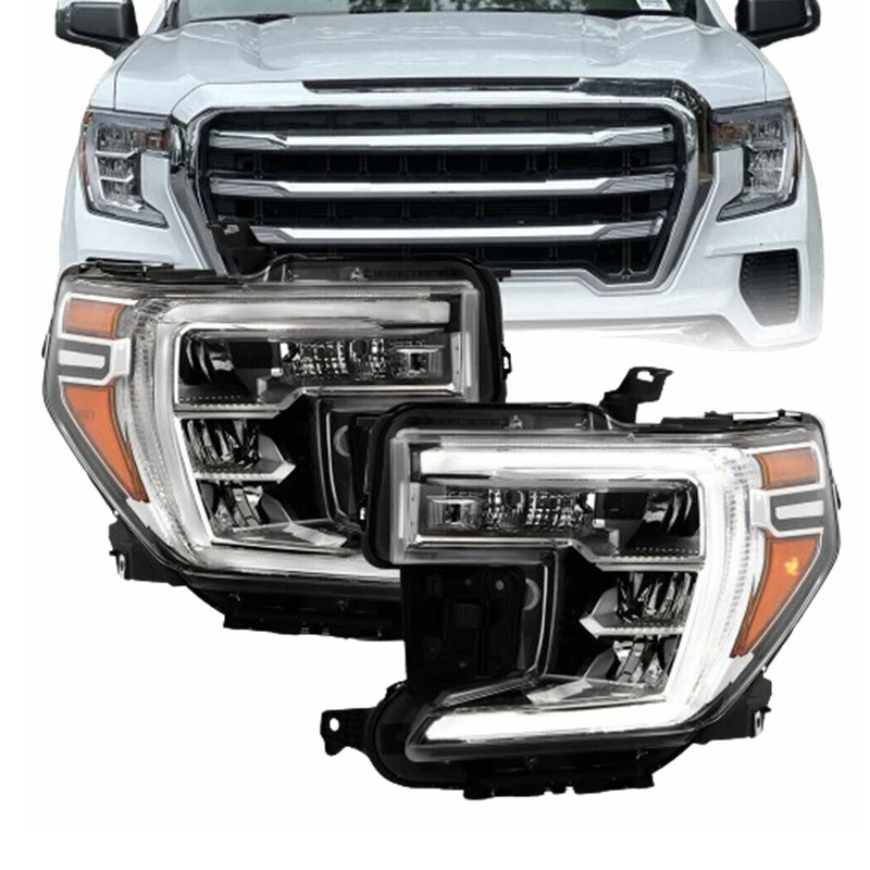 OEM auto parts replacement new halogen headlight LED DRL headlamps for GMC Sierra 1500 2019 2020 2021