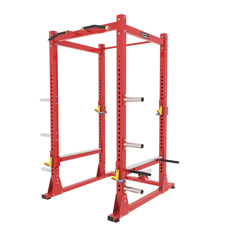 red and black squat rack