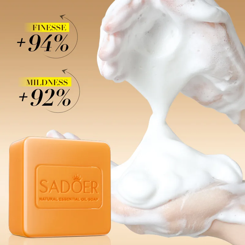 SADOER Natural Ingredient Ginger Essential Oil Solid Soap Face Body Hand Cleansing Smoothing Moisturizing Handmade Soap