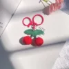 Red Crochet Cherry keychain A