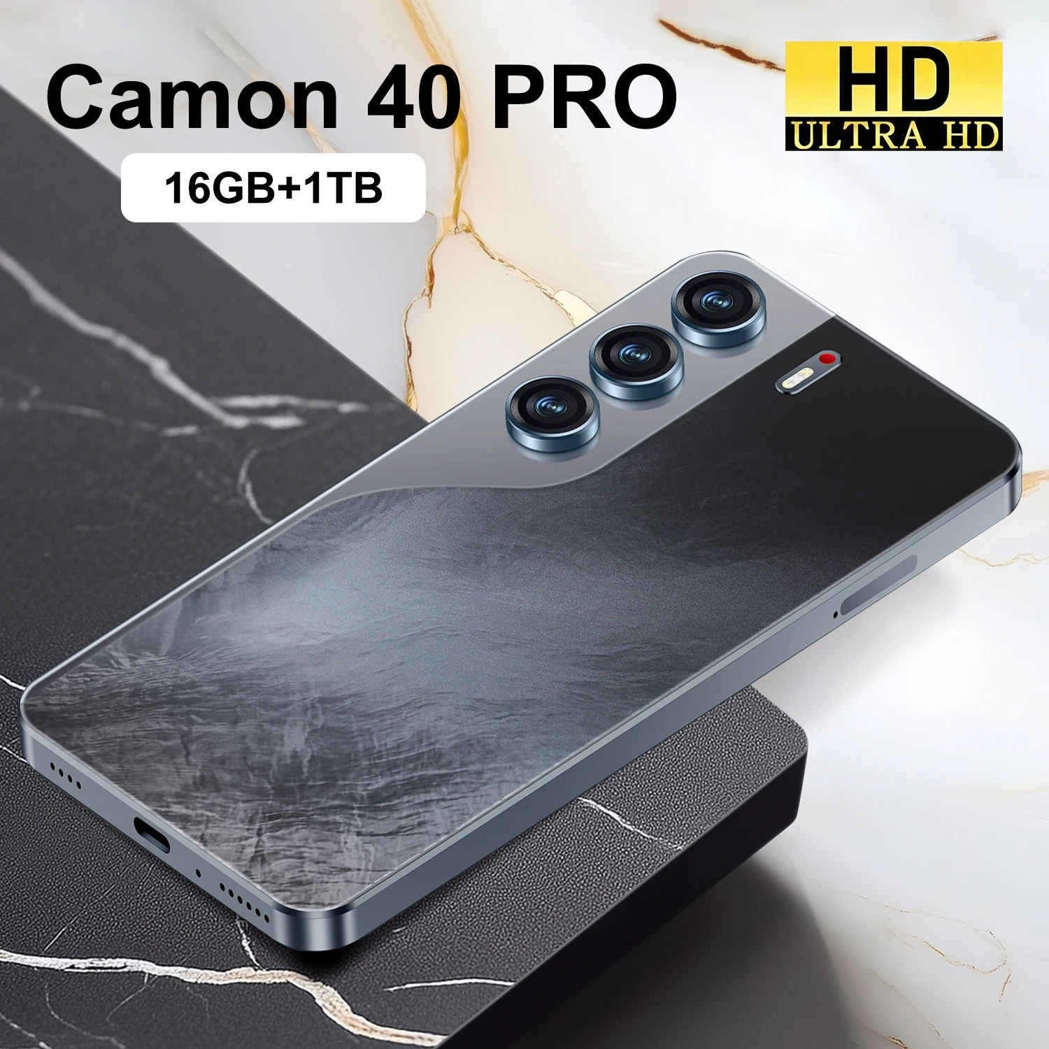CAMON 40 Pro 5G Dual SIM Free Global 版 TECNO Camon 40 Pro 5G Android Cell Phone (12GB+256GB/WHITE