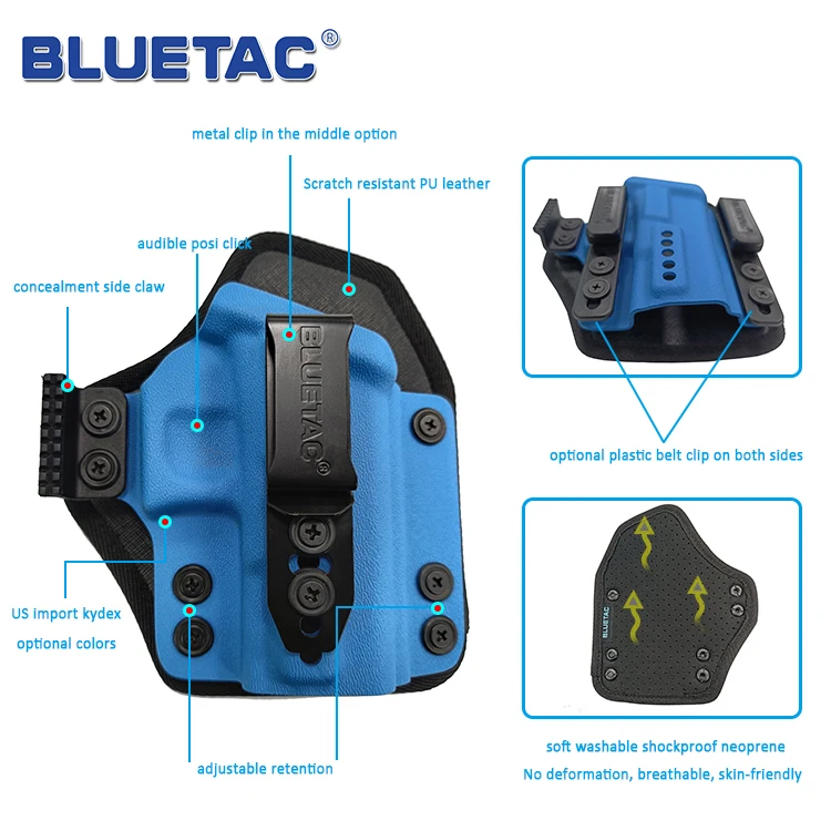 Bluetac Compatible Comfy Kydex And Neoprene Hybrid Iwb Gun Holster ...