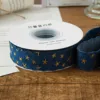 2.5cm deep blue star denim fabric