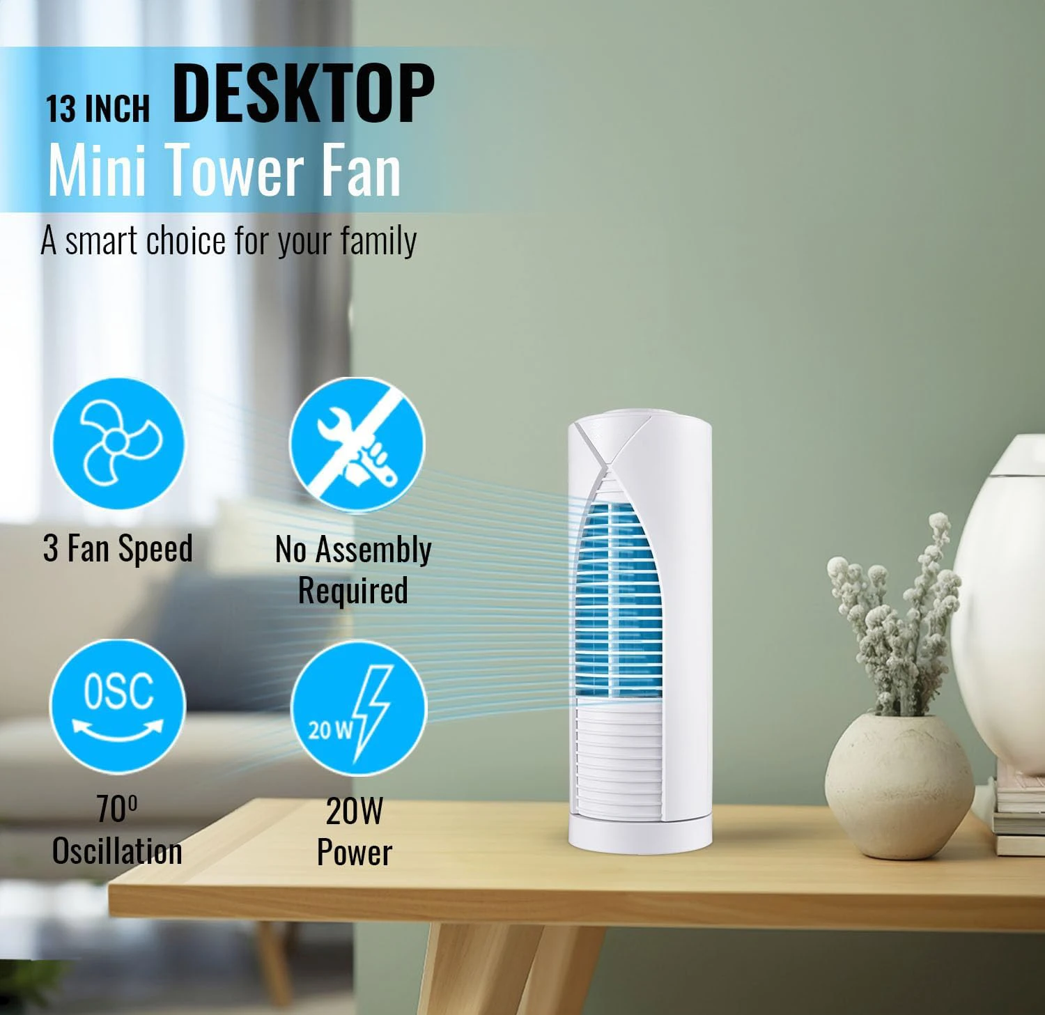 Tower Fan, Plastic, 20 - detail 8