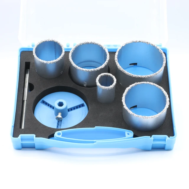 Naili 7pcs 33-83mm Yg8 Carbide Coated Hole Saw  Set Drywall Ceramic Tile Cutting Opener