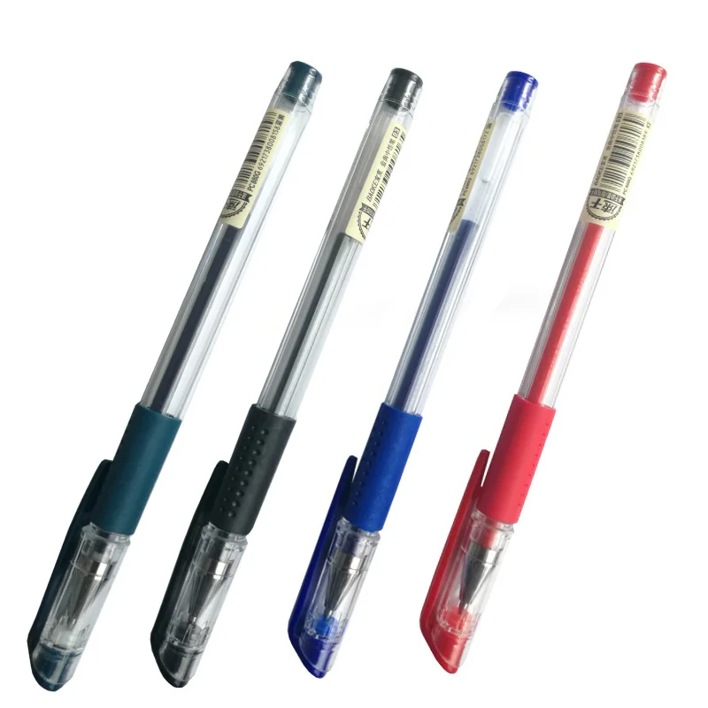Новые, быстро сохнут, гелевую ручку 4 вида цветов, цвета: черный, синий, красный; Синий-обратная сторона ручек молочного цвета с резиновой ручкой