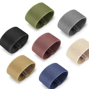 Canvas Twill Stretch Belt Loop Elastic Band Trouser Belt Tail Clip Woven Belt Accessory Alloy Buckle Comfortable Casual