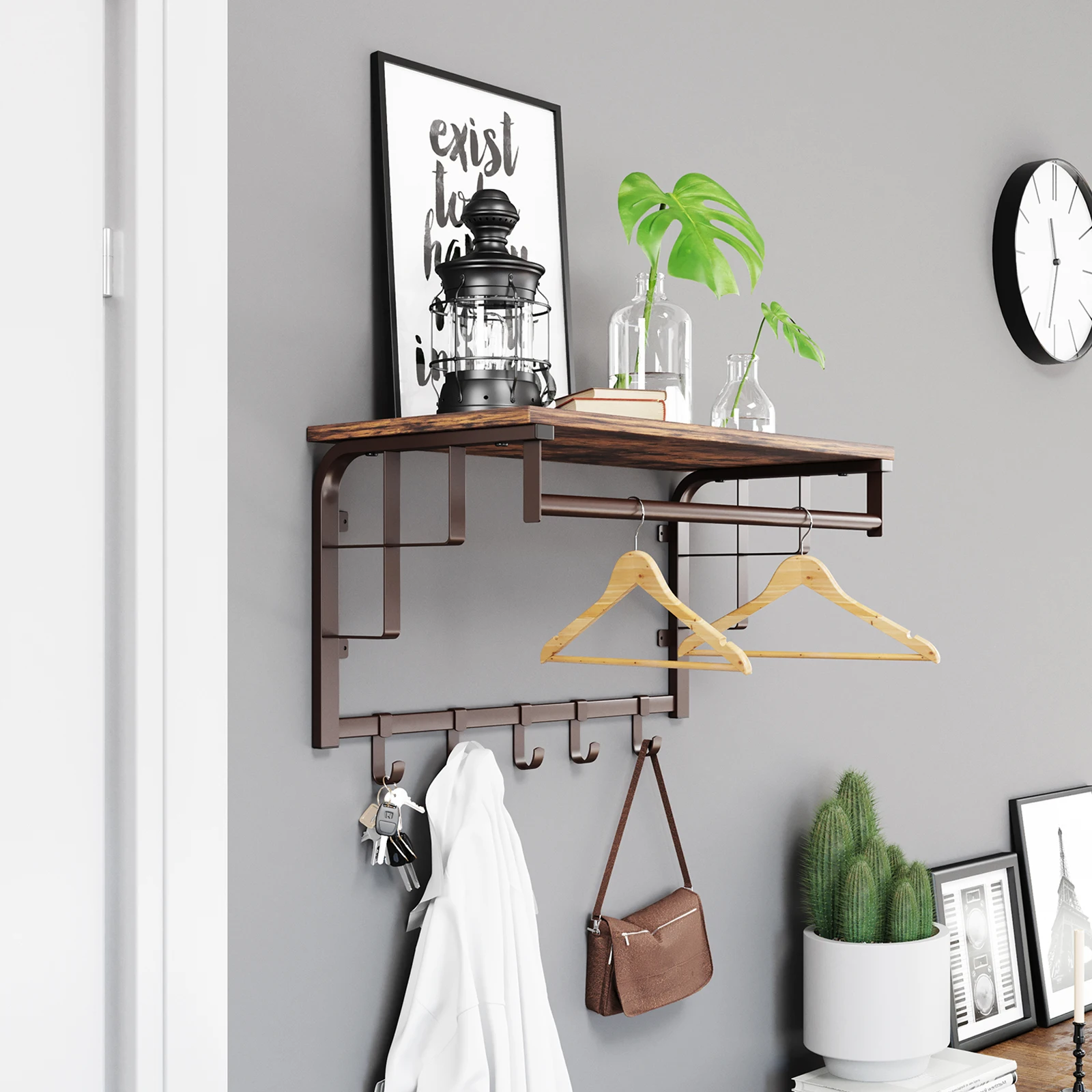 Shelves Vasagle Vintage Coat Rack VASAGLE Wall Mounted Coat Rack