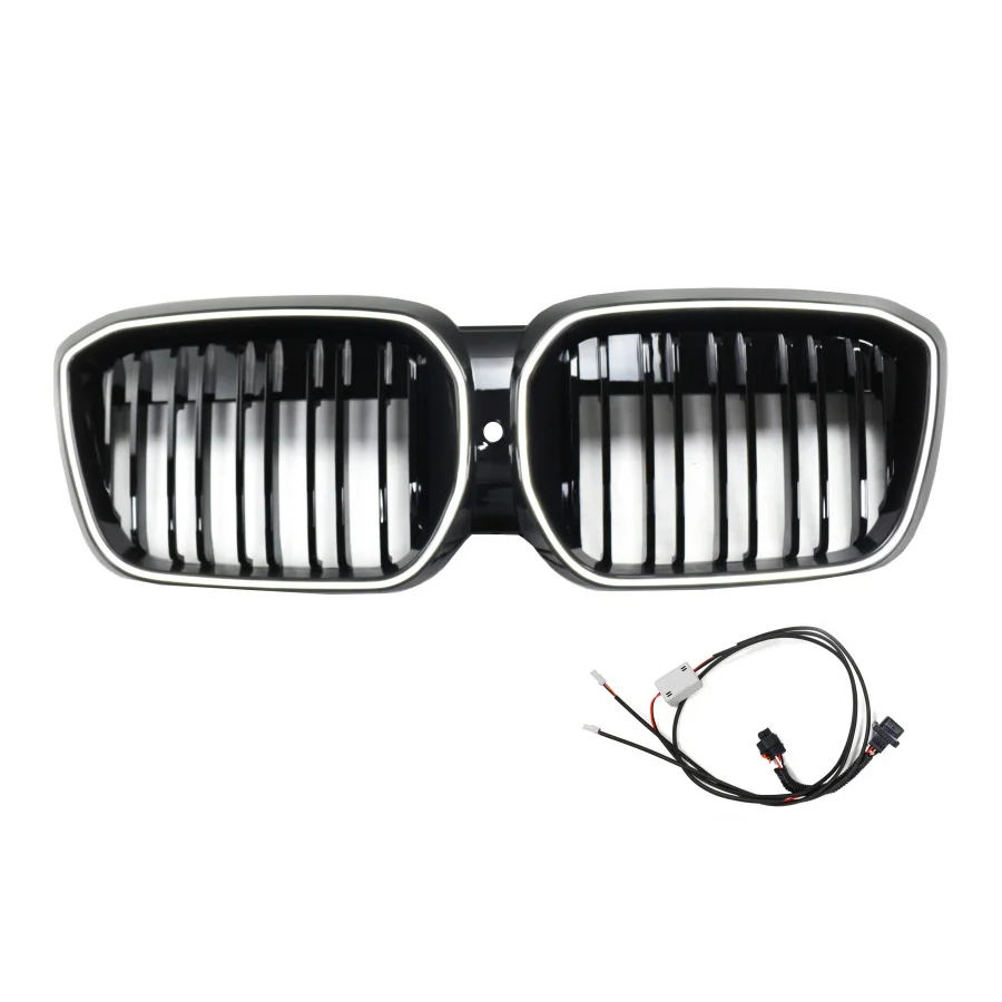 product tiypeor car 2022 2023 for bmw x3 g08 front bumper grille with dual bar led lights automotive body component durable abs material314-4