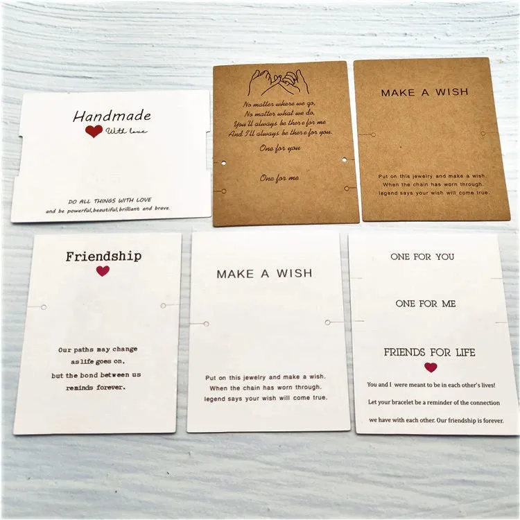  Custom Natural Color Kraft Cards Best Friends Sister Mommy Jewelry Cards Brown Paper Cards Gift Packing Accessories.jpg
