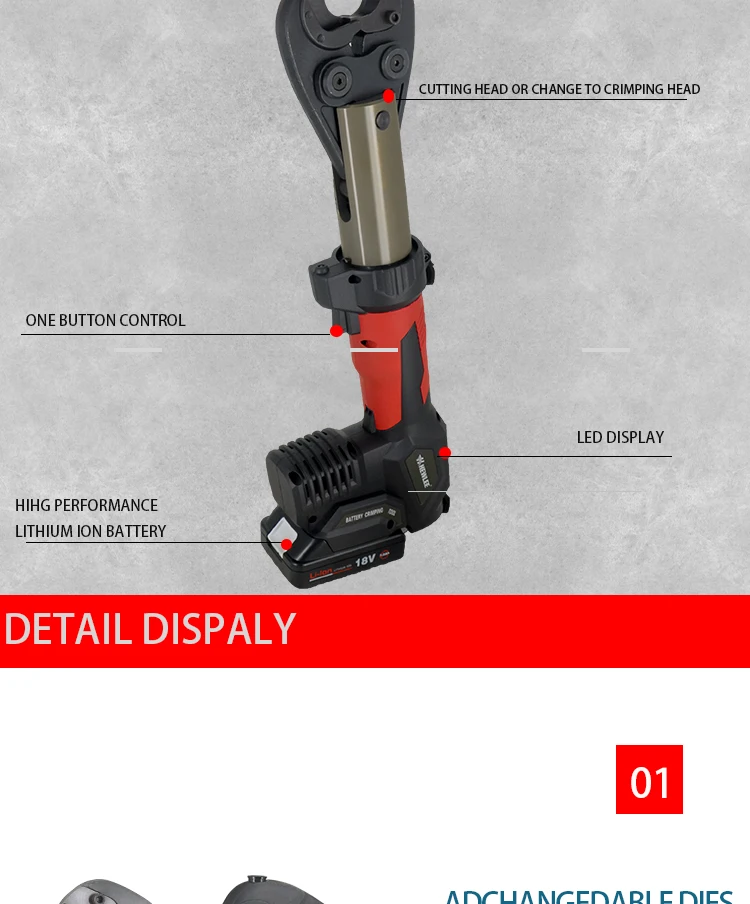 IVA Battery Powered Crimper & Cutter Machine HZT-300C Mini Electric Tool for Cable Crimping and Cutting