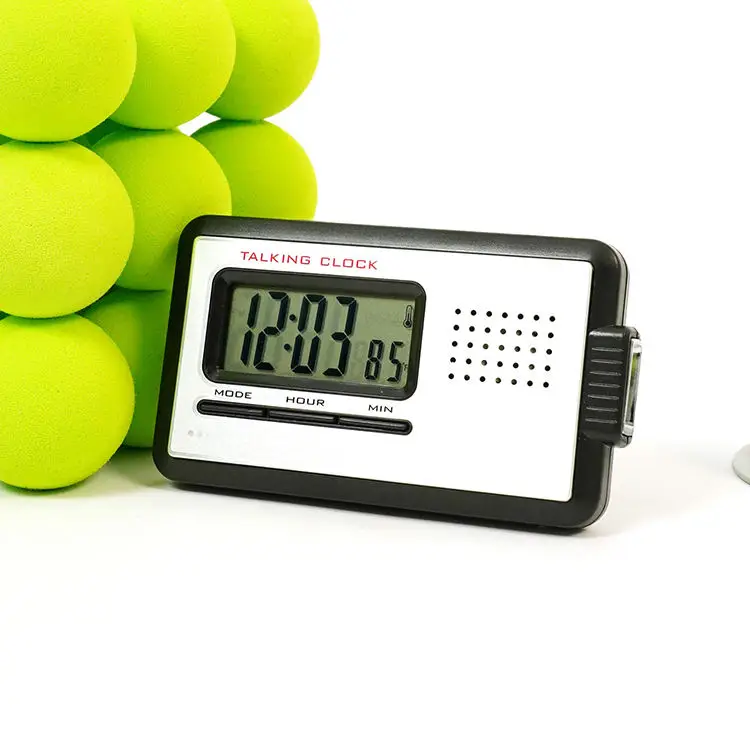 Factory Custom Logo Large Talking Clock for Elderly Desk Bedside Clocks Lcd Digital Talking Alarm Clock for Visually Impaired
