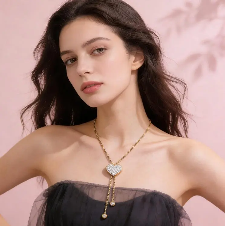 VYO 18K Gold Zirconia Heart Necklace