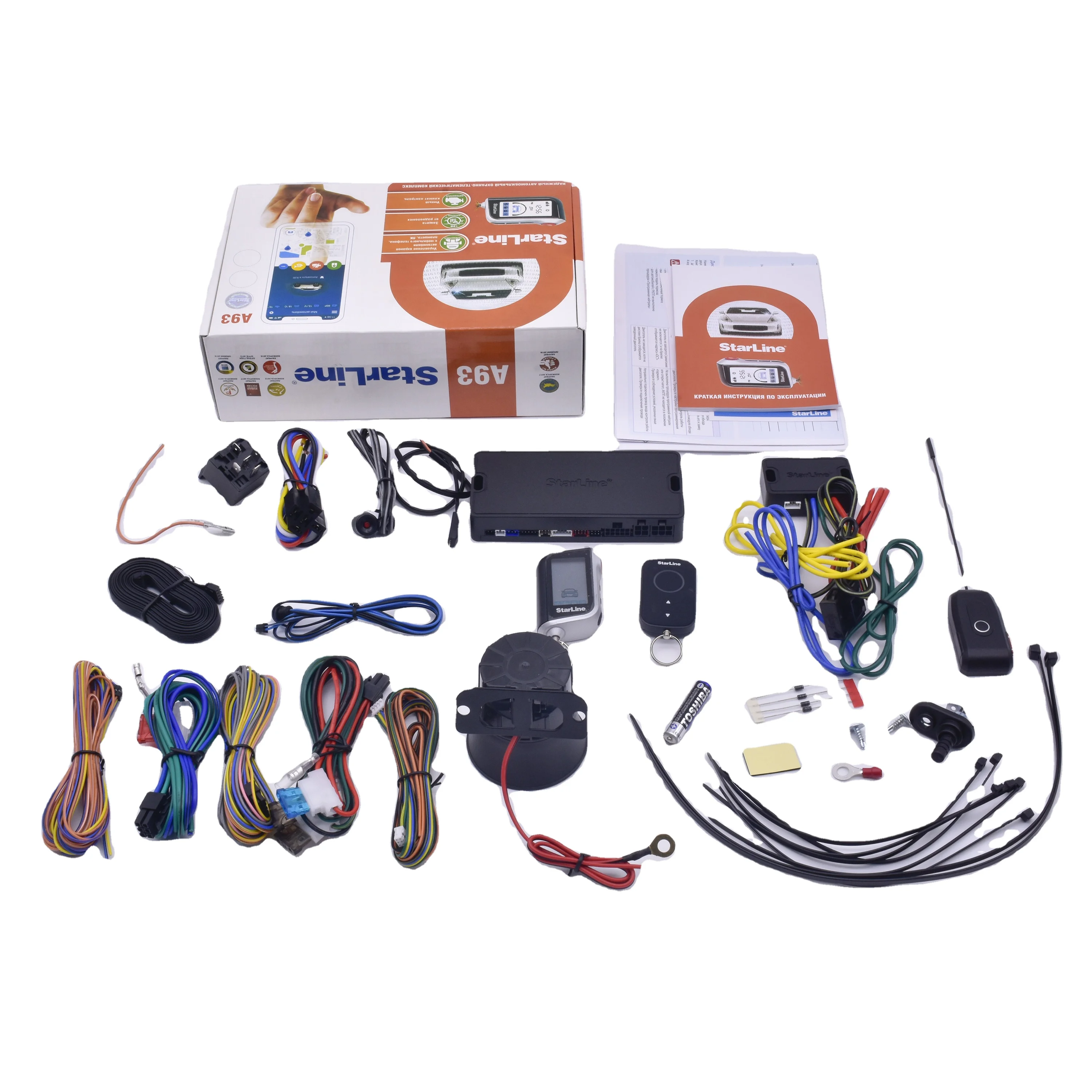 Russian Version Starline A93 A91 B9 Car Alarm System Two Way Car Alarm ...
