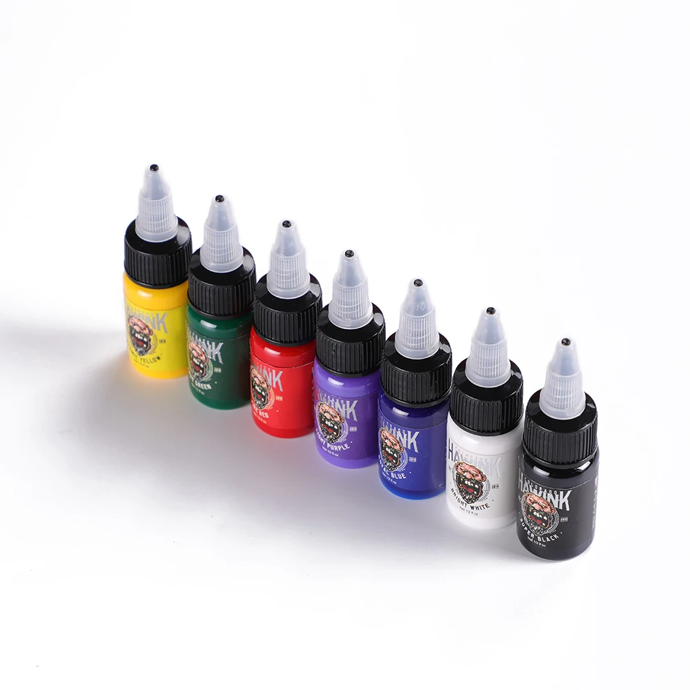Hawink Professional 7 Colors Tattoo Ink Wholesale Price 15ml Tattoo Ink -  Buy Tattoo Ink,Tattoo Ink Black,Ink In Tattoo Product on 