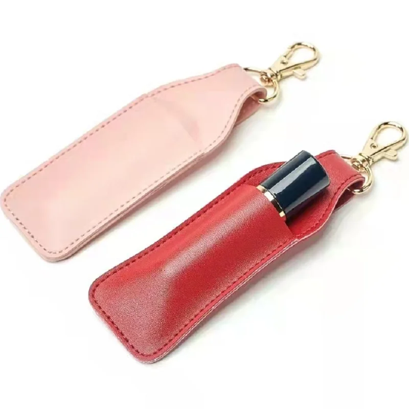 Hot Trending Luxury Leather Mini Lipstick Bag Keychain With 