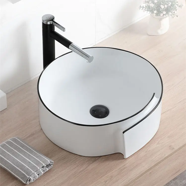New Design Countertop Mounted Ceramic Washing Basin